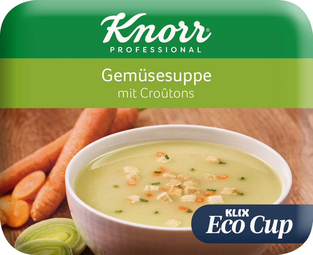 Bild von KLIX Knorr Gemüsesuppe mit Croutons (Eco Cup)