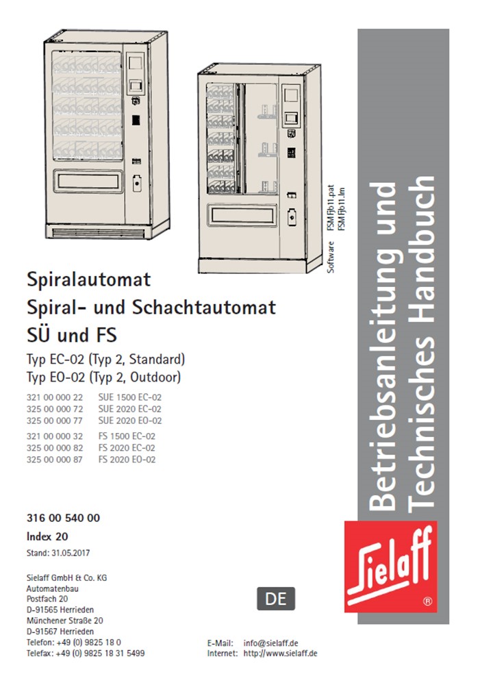 Bild von Bedienungsanleitung: Sielaff FS- und SÜ-Serie